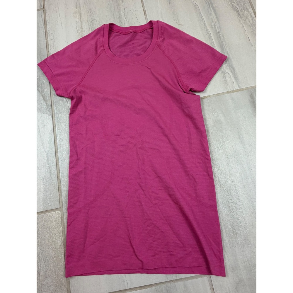 Lululemon Swiftly Tech Short Sleeve 2.0 Pink Magenta Athletic Running Shirt 4